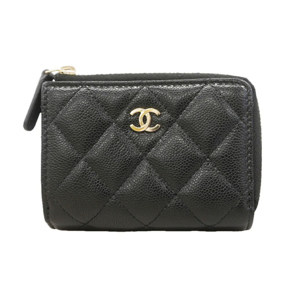 CHANEL Black Caviar Leather Wallet